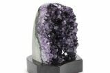 Deep Purple Amethyst Geode With Wood Base - Uruguay #360464-2